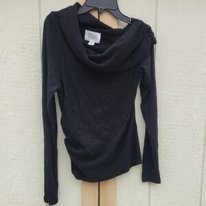 Fifteen Twenty Black Off The Shoulder Ribbed Slouchy Long Sleeve Boho Baddie S